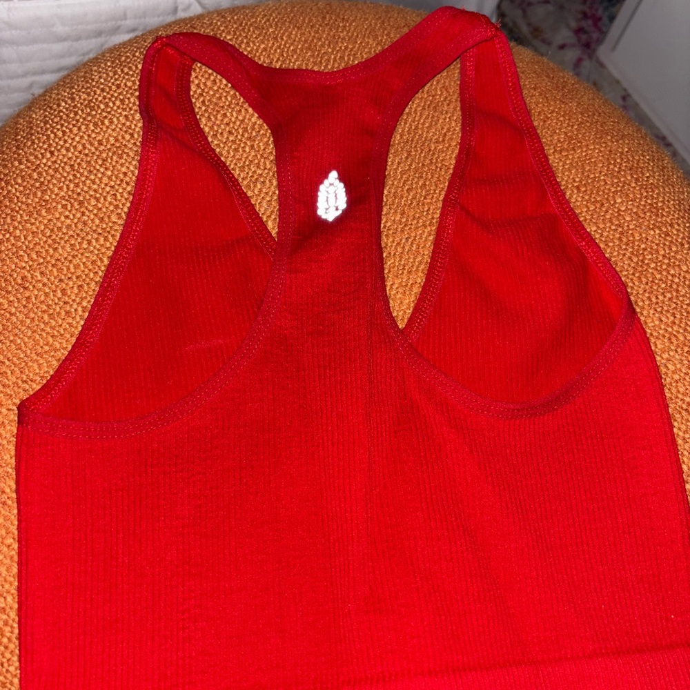 Red Racerback Crop Top - Picture 2 of 2